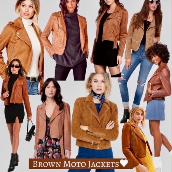 FREE PEOPLE NWT Harriett Moto-Style Brown Vegan Suede, Black Hood Jacket/Md - Picture 16 of 16